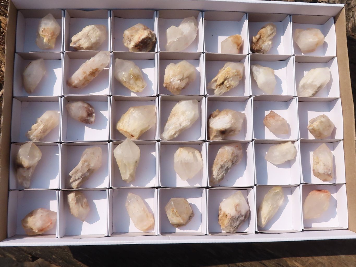 Natural Pineapple Candle Quartz Crystals  x 35 From Antsirabe, Madagascar - Toprock Gemstones and Minerals 