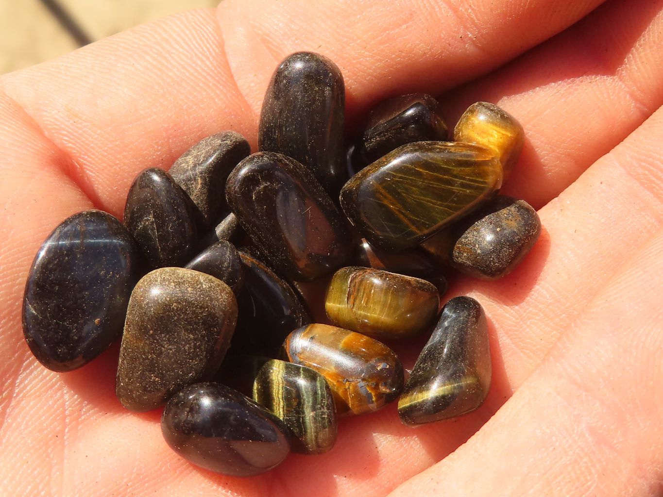 Polished Mini Craft Blue Tigers Eye (Hawk Eye) Tumble Stones - Sold per 500 g - From Prieska, South Africa - Toprock Gemstones and Minerals 