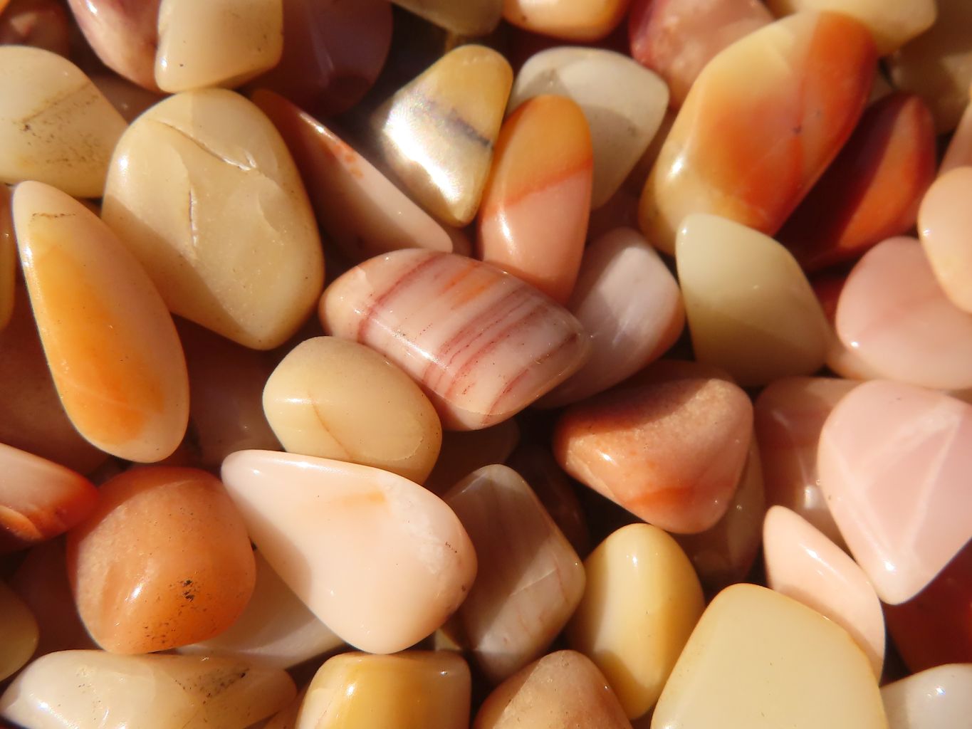 Polished Mini Craft Pink Agate Tumble Stones - Sold per 500 g - From Botswana - Toprock Gemstones and Minerals 