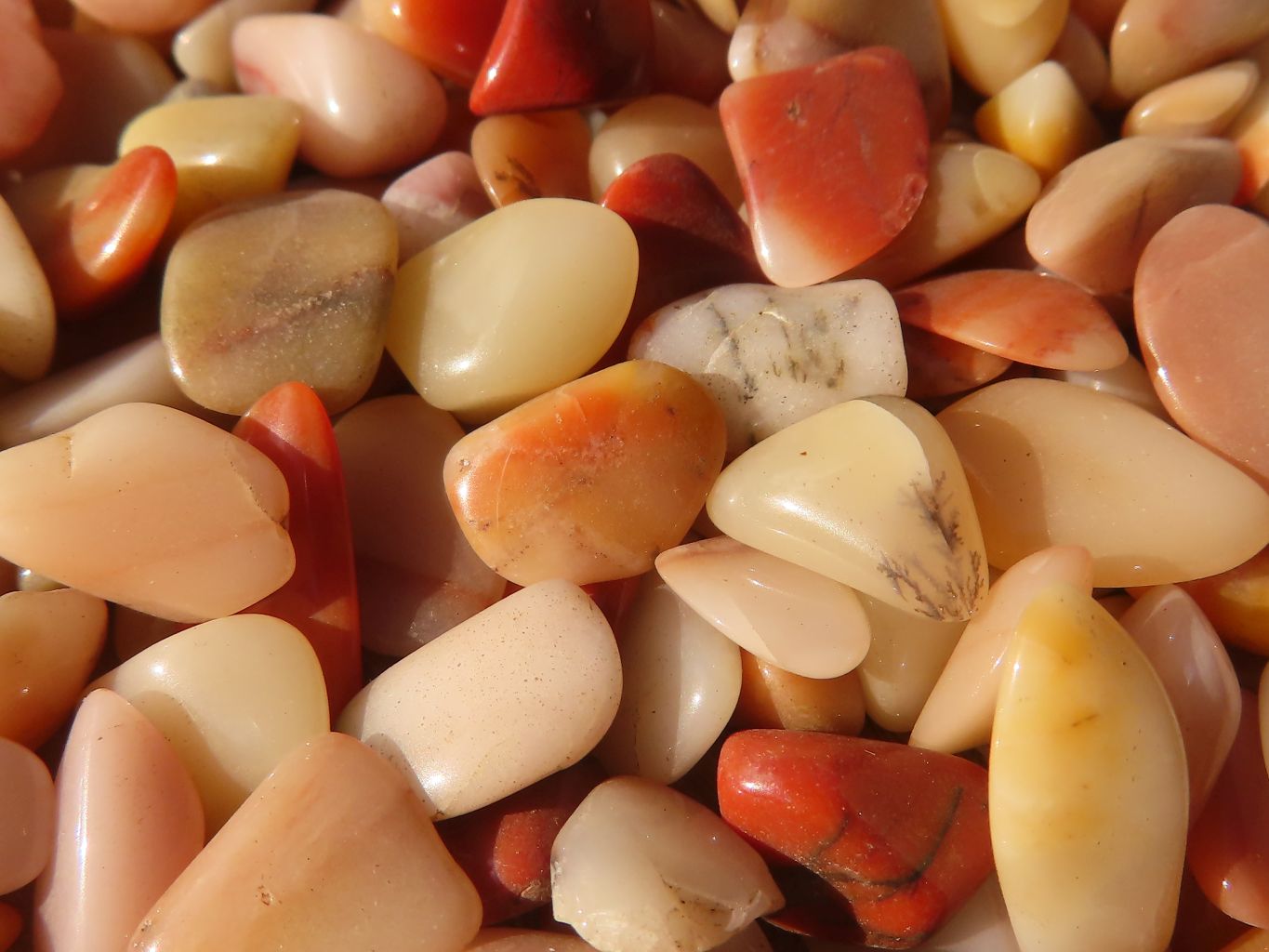 Polished Mini Craft Pink Agate Tumble Stones - Sold per 500 g - From Botswana - Toprock Gemstones and Minerals 