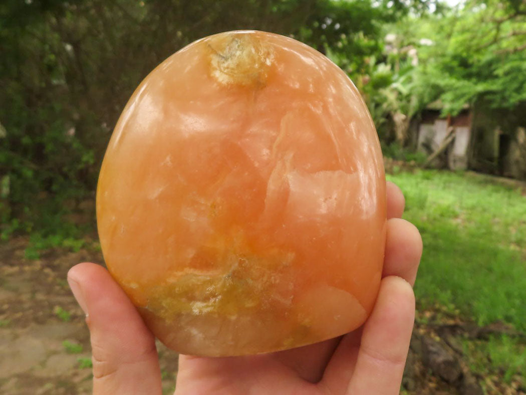Polished Orange Twist Calcite Standing Free Forms  x 2 From Madagascar - TopRock