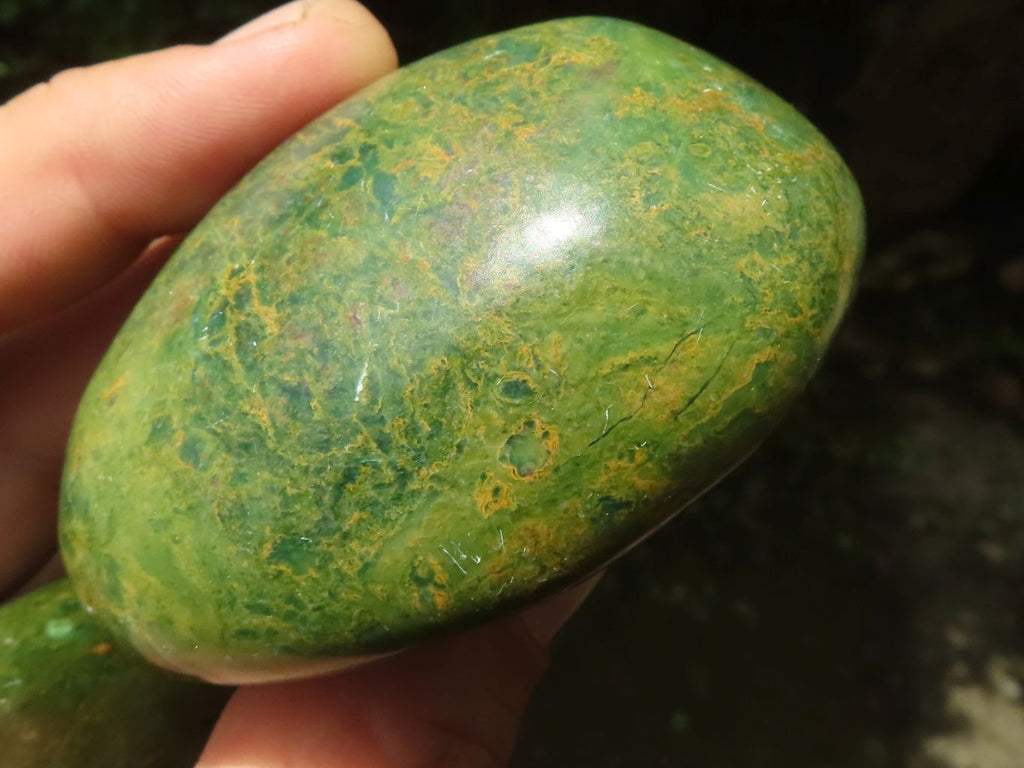 Polished Green Verdite Palm Stones  x 6 From Zimbabwe - TopRock