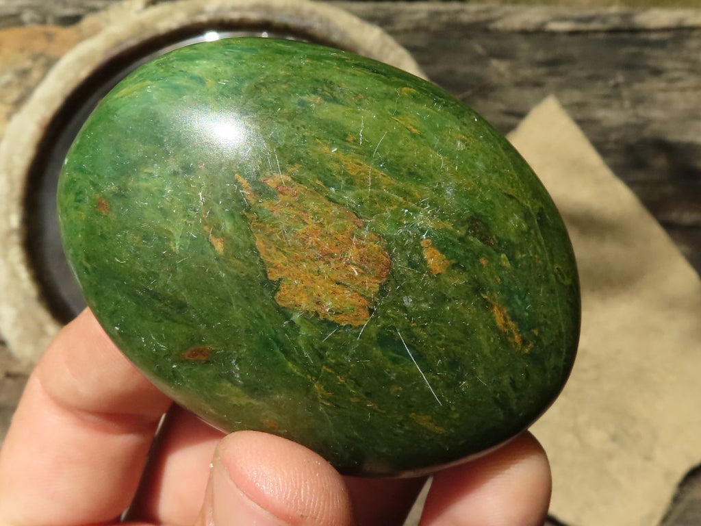 Polished Green Verdite Palm Stones  x 6 From Zimbabwe - TopRock