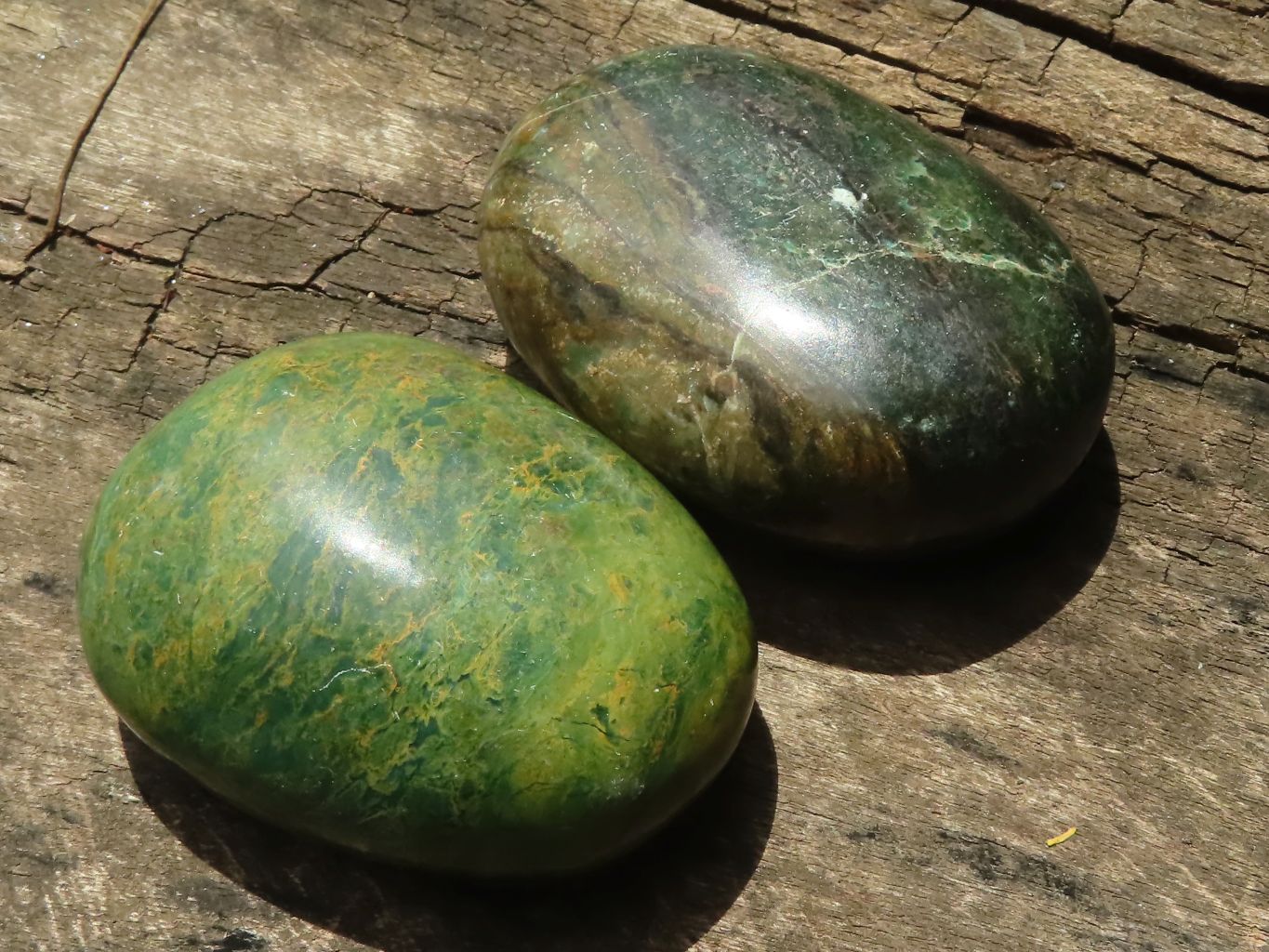 Polished Green Verdite Palm Stones  x 6 From Zimbabwe - TopRock