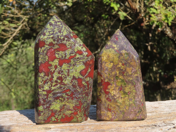 Polished Dragon Bloodstone (Bastite & Piedmontite) Crystals  x 2 From Southern Africa - TopRock