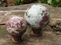 Polished Rubellite Pink Tourmaline Spheres  x 2 From Madagascar - TopRock