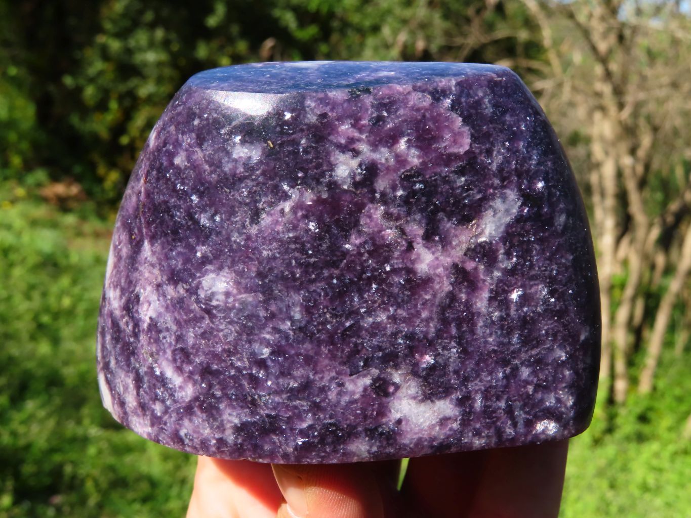 Polished Lepidolite Free Forms & Standing Free Forms x 4 From Zimbabwe - TopRock