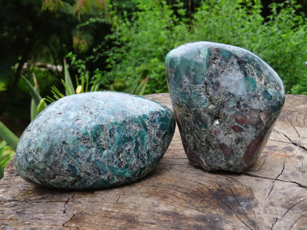 Natural Emeralds In Matrix Standing Free Forms x 2 From Sandawana, Zimbabwe - TopRock