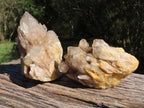 Natural Smokey Cascading Phantom Quartz Clusters x 2 From Luena, Congo - TopRock
