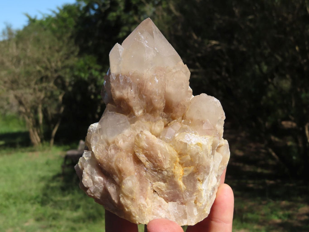 Natural Smokey Cascading Phantom Quartz Clusters x 2 From Luena, Congo - TopRock