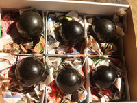 Polished  Schorl Black Tourmaline Spheres x 6 From Madagascar - Toprock Gemstones and Minerals 