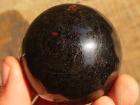 Polished  Schorl Black Tourmaline Spheres x 6 From Madagascar - Toprock Gemstones and Minerals 