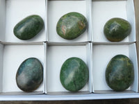Polished Green Verdite Palm Stones  x 6 From Zimbabwe - TopRock