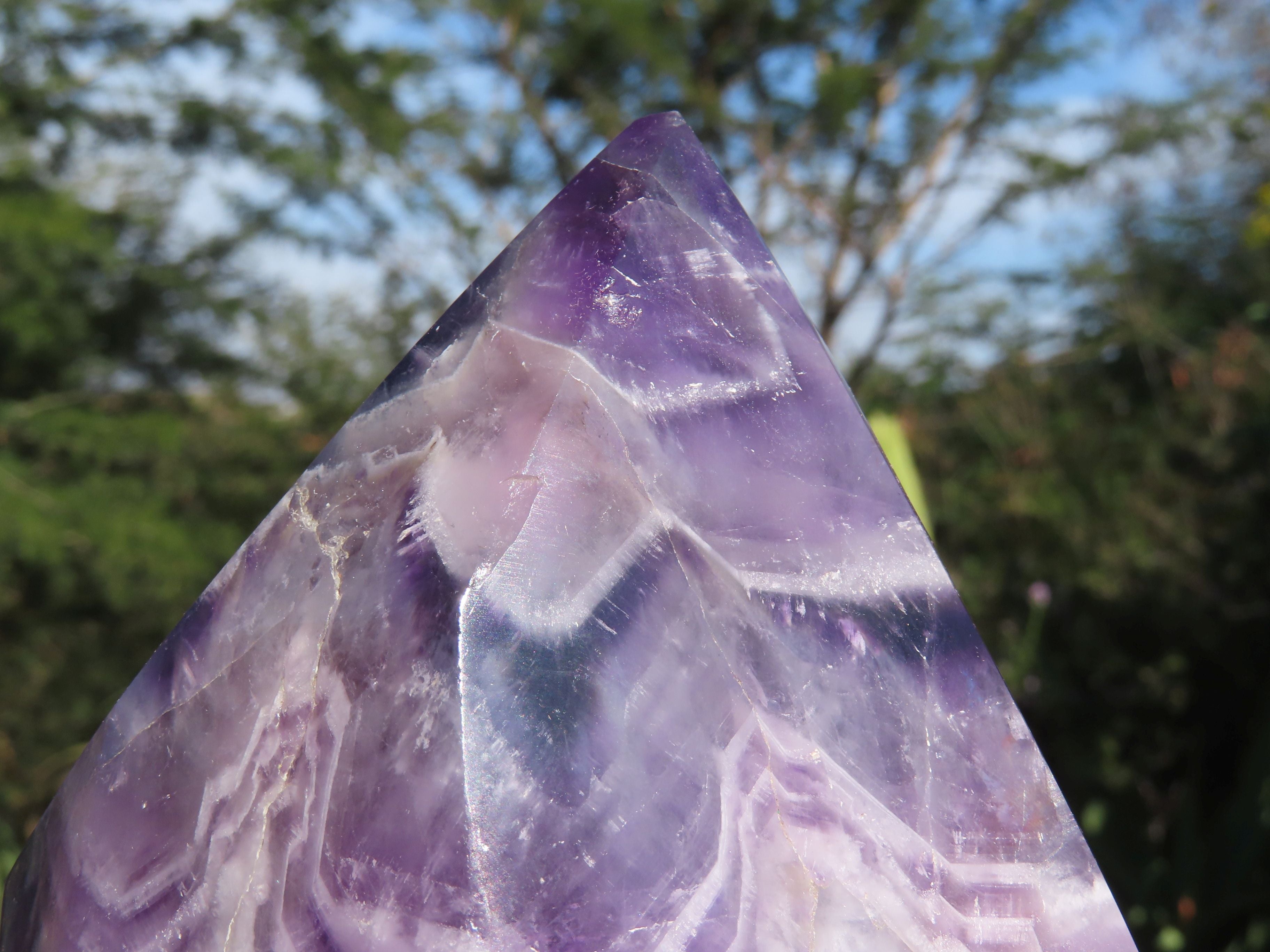 Polished  Flower Chevron Amethyst Faceted Crystal Points x 2 From Zambia - TopRock