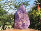 Polished  Flower Chevron Amethyst Faceted Crystal Points x 2 From Zambia - TopRock