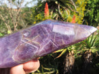 Polished  Flower Chevron Amethyst Faceted Crystal Points x 2 From Zambia - TopRock