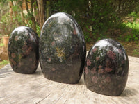 Polished Sparkling Blue Iolite / Water Sapphire Standing Free Forms  x 3 From Madagascar - TopRock