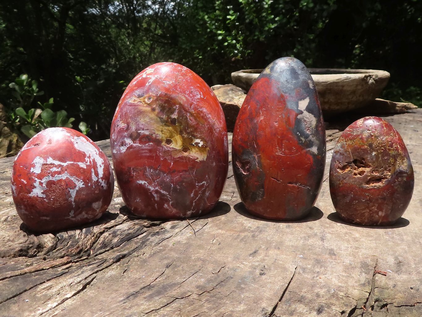 Polished Red Jasper & Hematite Standing Free Forms  x 4 From Madagascar - TopRock