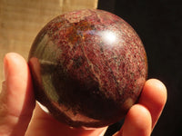 Polished Red Garnet Matrix Spheres  x 2 From Madagascar - Toprock Gemstones and Minerals 