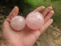 Polished Pink Rose Quartz Spheres  x 6 From Ambatondrazaka, Madagascar - TopRock