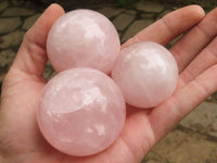 Polished Pink Rose Quartz Spheres  x 6 From Ambatondrazaka, Madagascar - TopRock
