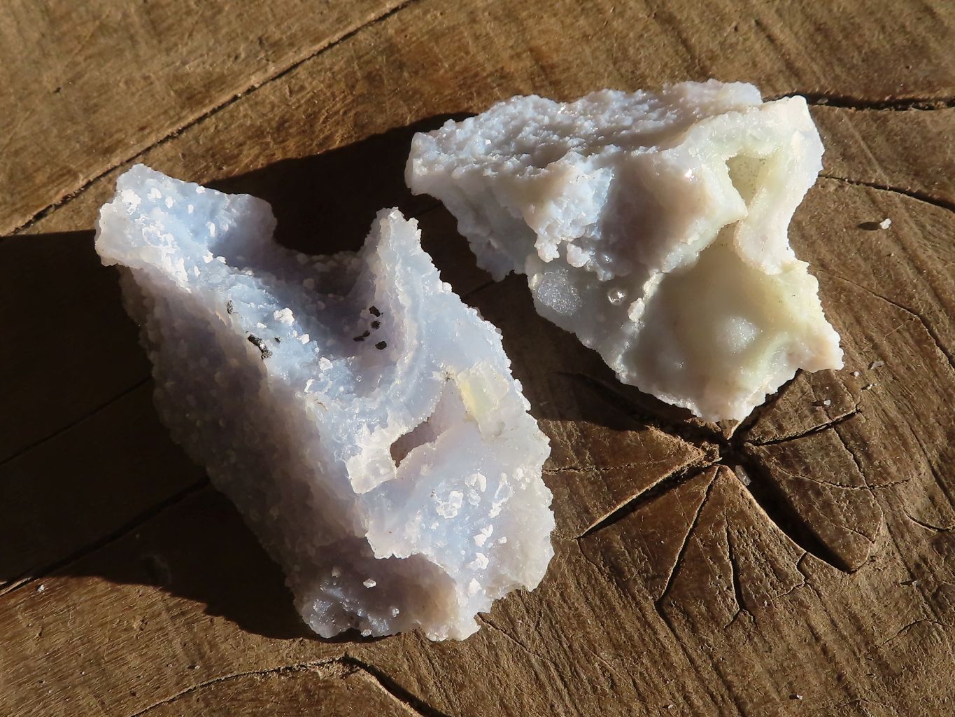 Natural Etched Blue Chalcedony Specimens  x 35 From Nsanje, Malawi - Toprock Gemstones and Minerals 