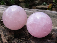 Polished Pink Rose Quartz Spheres  x 6 From Ambatondrazaka, Madagascar - TopRock