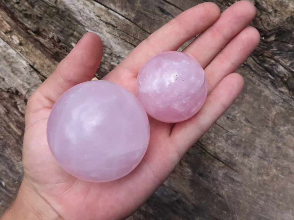 Polished Pink Rose Quartz Spheres  x 6 From Ambatondrazaka, Madagascar - TopRock