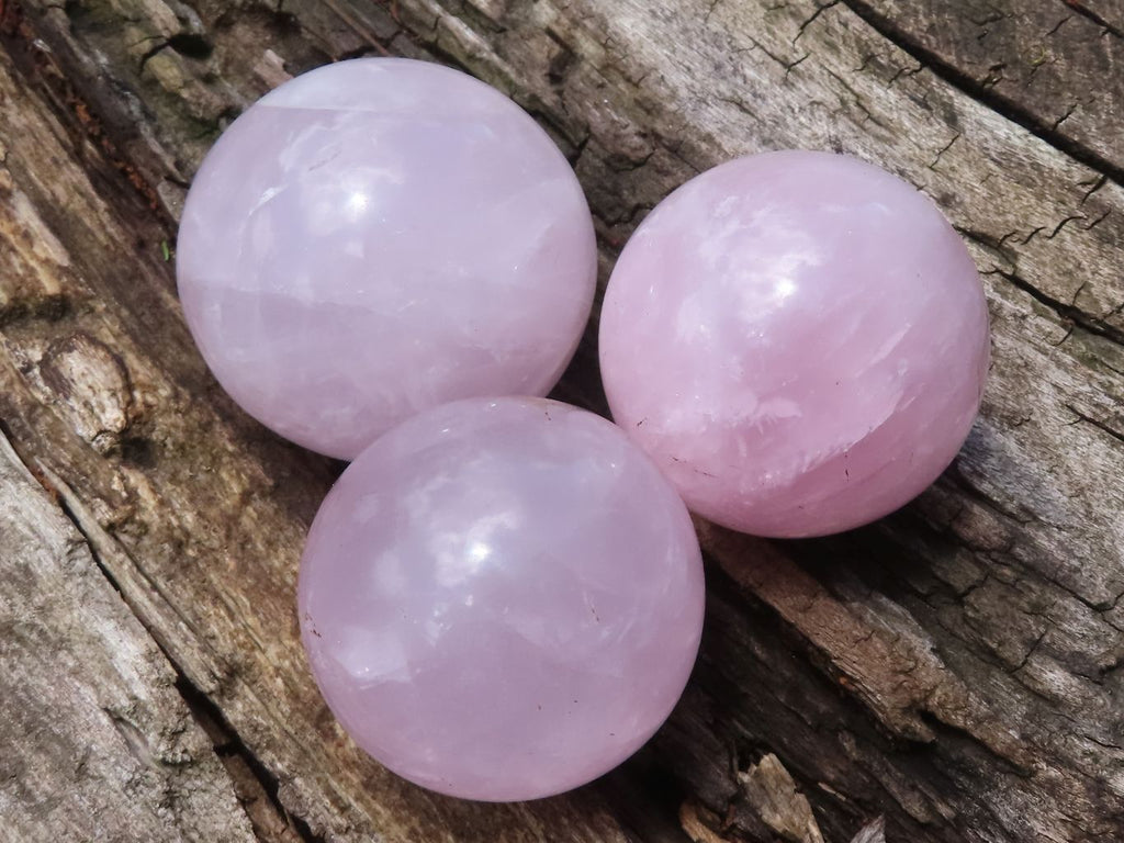 Polished Pink Rose Quartz Spheres  x 6 From Ambatondrazaka, Madagascar - TopRock