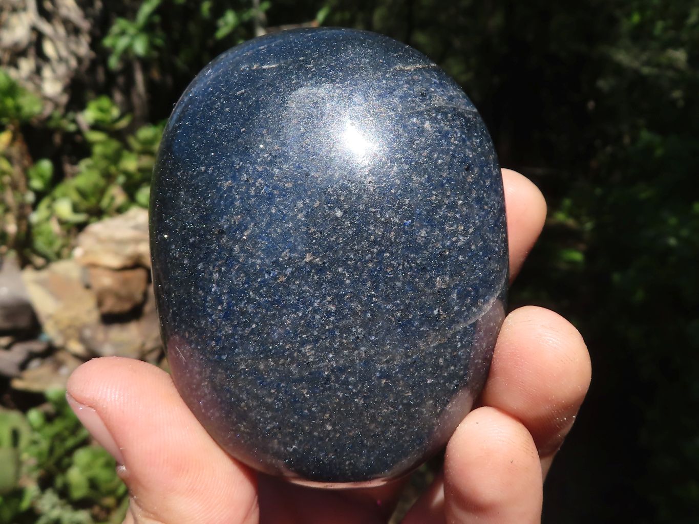 Polished Extra Large Lazulite Palm Stones  x 6 From Madagascar - TopRock