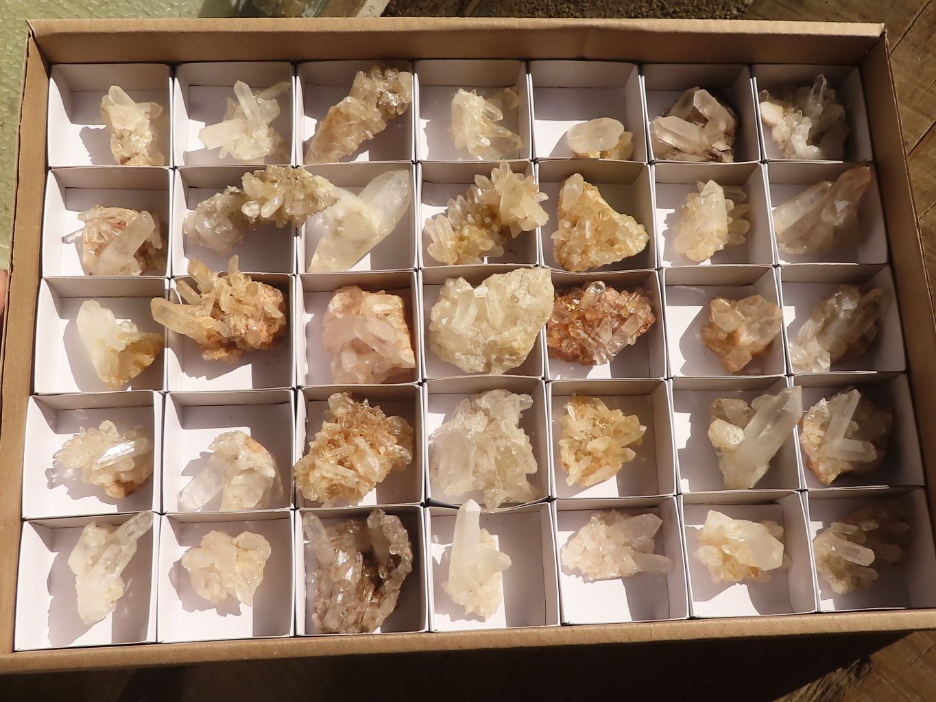 Natural Small Clear Quartz Clusters  x 35 From Madagascar - Toprock Gemstones and Minerals 