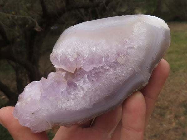 Polished Amethyst Agate Geodes With Crystalline Centres x 3 From Madagascar - TopRock