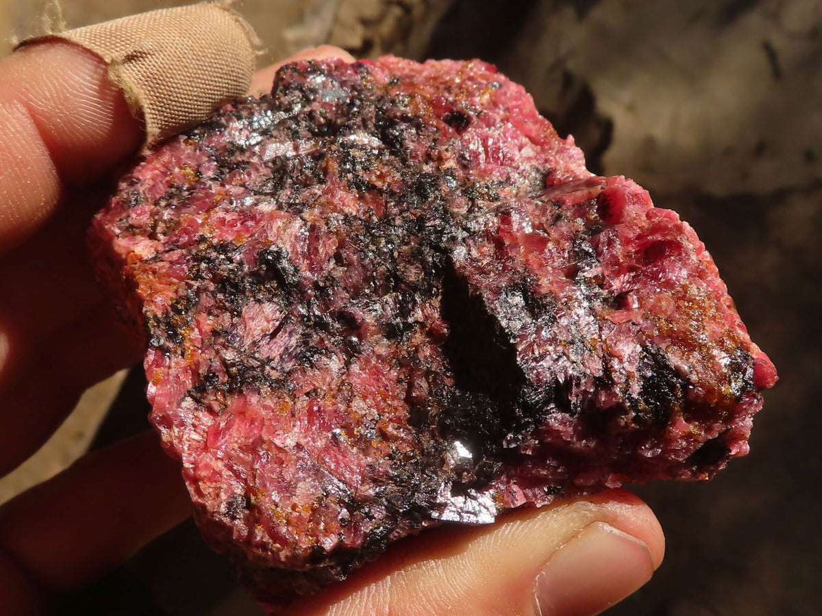 Natural Rough Red Rhodonite Specimens x 6 From Zimbabwe - Toprock Gemstones and Minerals 
