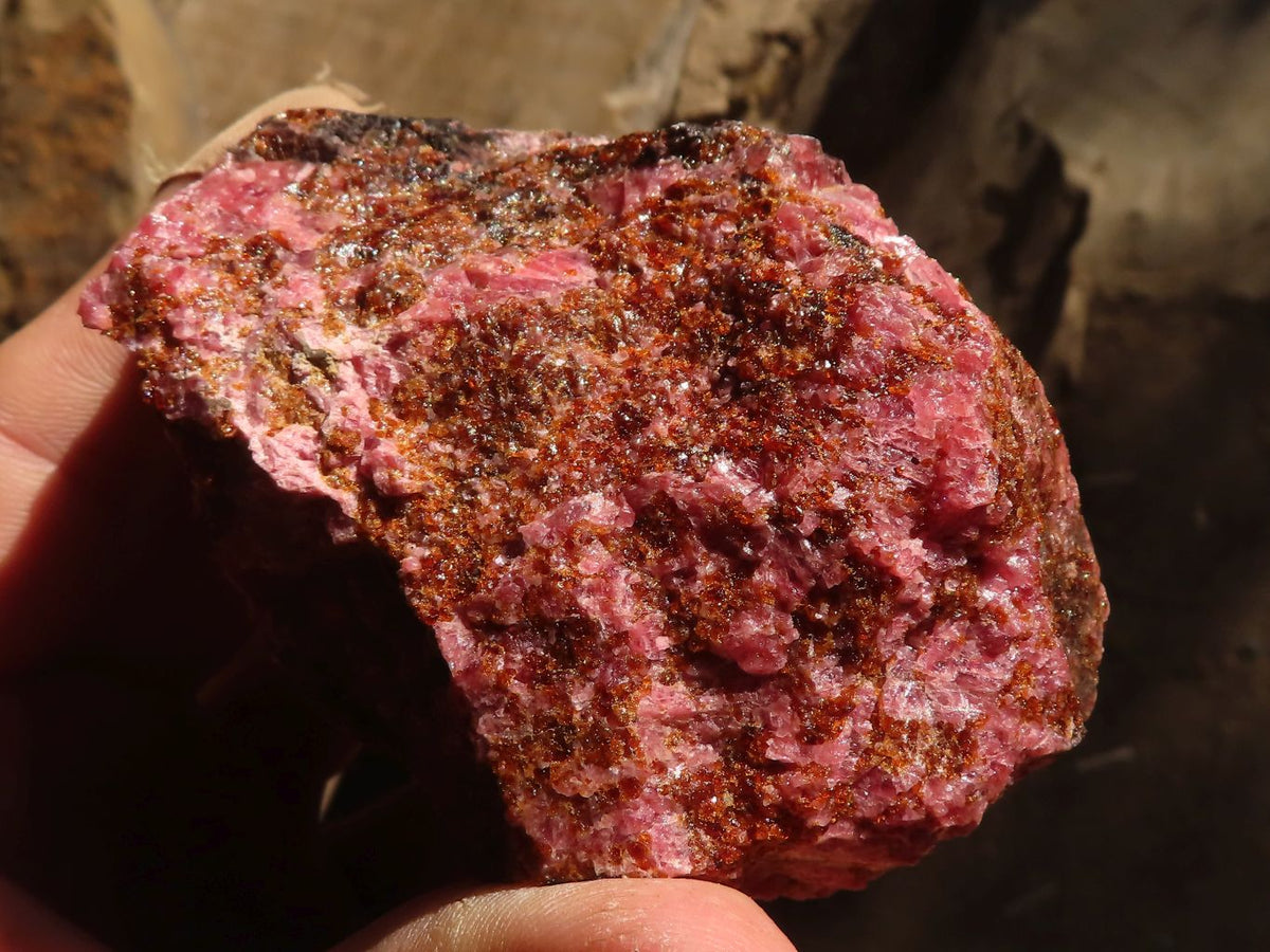 Natural Rough Red Rhodonite Specimens x 6 From Zimbabwe - Toprock Gemstones and Minerals 