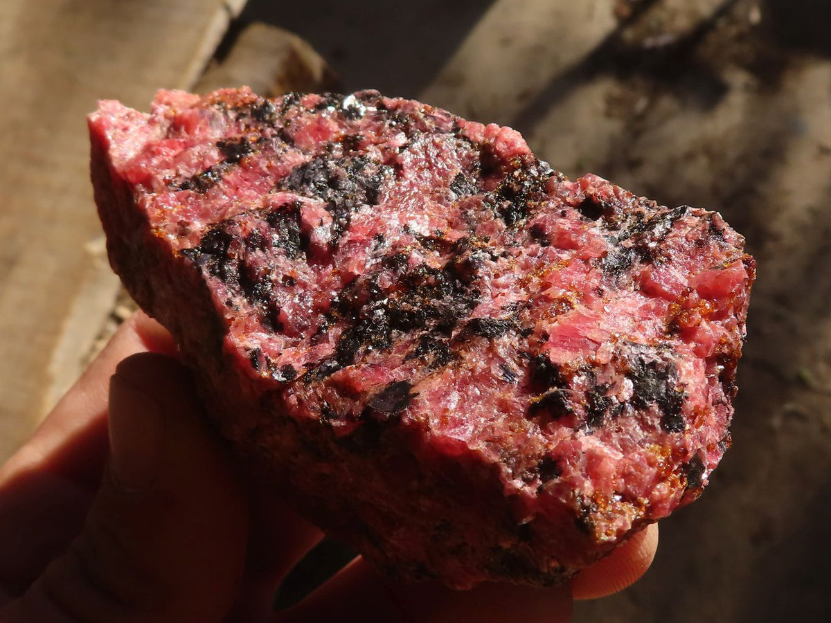 Natural Rough Red Rhodonite Specimens x 6 From Zimbabwe - Toprock Gemstones and Minerals 