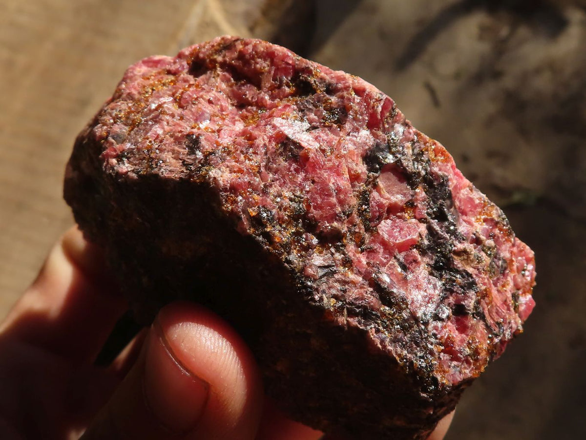 Natural Rough Red Rhodonite Specimens x 6 From Zimbabwe - Toprock Gemstones and Minerals 