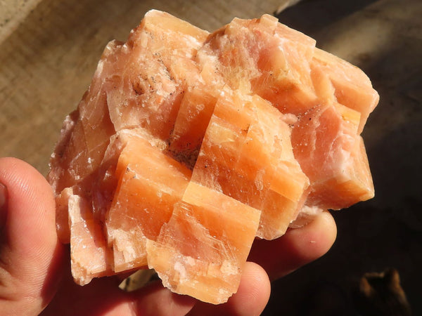 Natural New Sunset Orange Calcite Specimens  x 12 From Spitzkoppe, Namibia