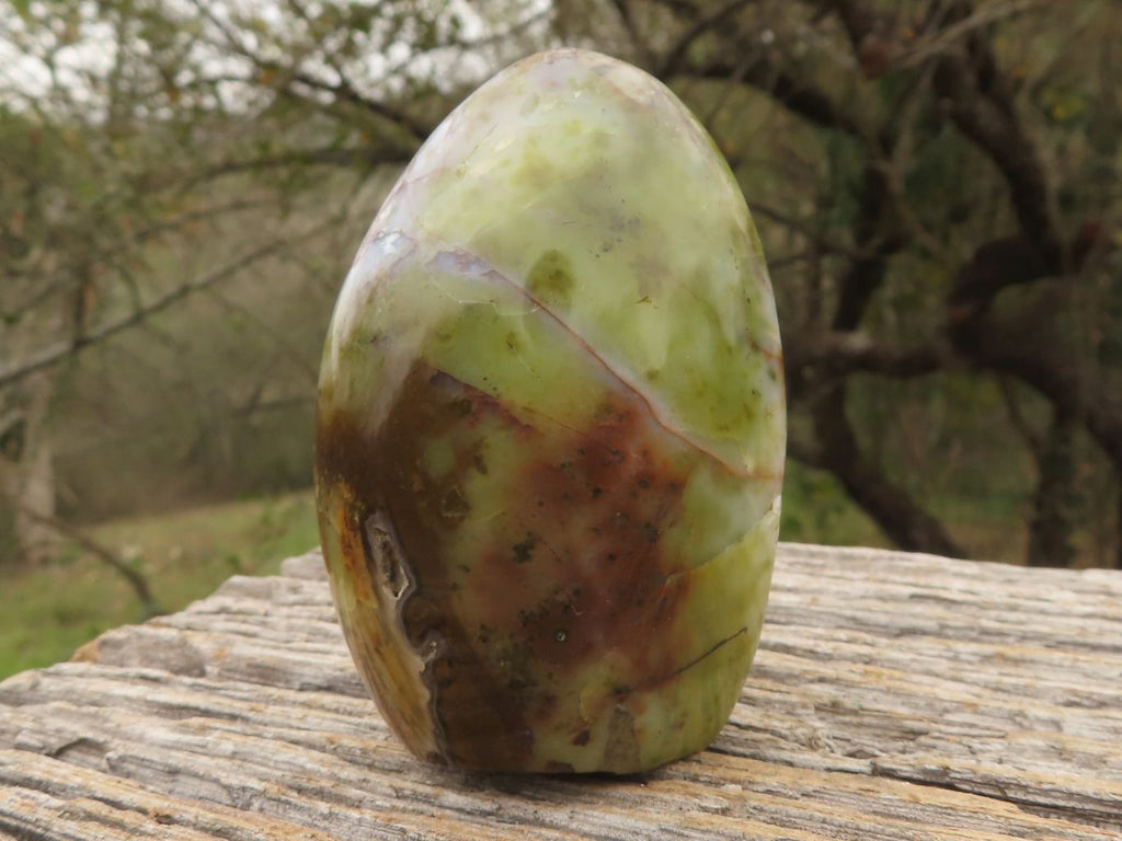Polished Trio Of Green Opal Standing Free Forms  x 3 From Madagascar - TopRock