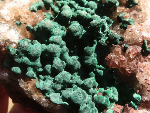 Natural Rare Ball Malachite On Drusi Quartz & Dolomite Matrix  x 2 From Kambove, Congo