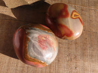 Polished Polychrome / Picasso Jasper Palm Stones  x 6 From Madagascar - Toprock Gemstones and Minerals 