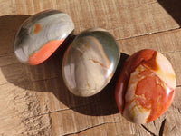 Polished Polychrome / Picasso Jasper Palm Stones  x 6 From Madagascar - Toprock Gemstones and Minerals 