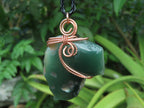 Polished XX Rare Chrome Emerald Chrysoprase Specimens in Copper Art Wire Wrap Pendant - sold per piece - From Mutorashanga, Zimbabwe - TopRock