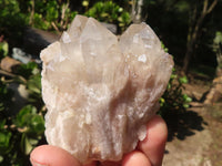 Natural Smokey White Phantom Quartz Clusters  x 6 From Luena, Congo - Toprock Gemstones and Minerals 