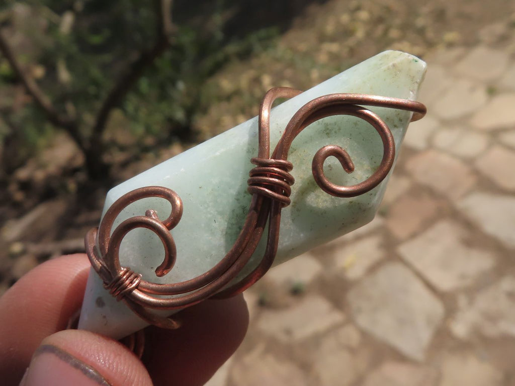 Polished Mixed Jewellery With Copper Art Wire Wrap Pendants x 6 From Congo - TopRock