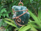 Polished XX Rare Chrome Emerald Chrysoprase Specimens in Copper Art Wire Wrap Pendant - sold per piece - From Mutorashanga, Zimbabwe - TopRock
