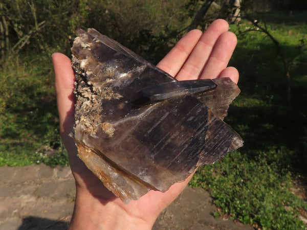 Natural Extra Large Smokey Quartz Crystal & Self Healed Cluster x 2 From Zomba, Malawi - TopRock
