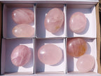 Polished Gemmy Pink Rose Quartz Palm Stones  x 8 From Madagascar - Toprock Gemstones and Minerals 