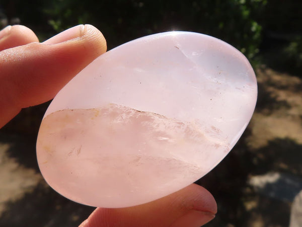 Polished Gemmy Pink Rose Quartz Palm Stones  x 8 From Madagascar - Toprock Gemstones and Minerals 