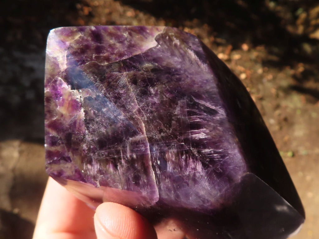 Polished Gemmy Chevron Amethyst Points  x 2 From Zambia - Toprock Gemstones and Minerals 