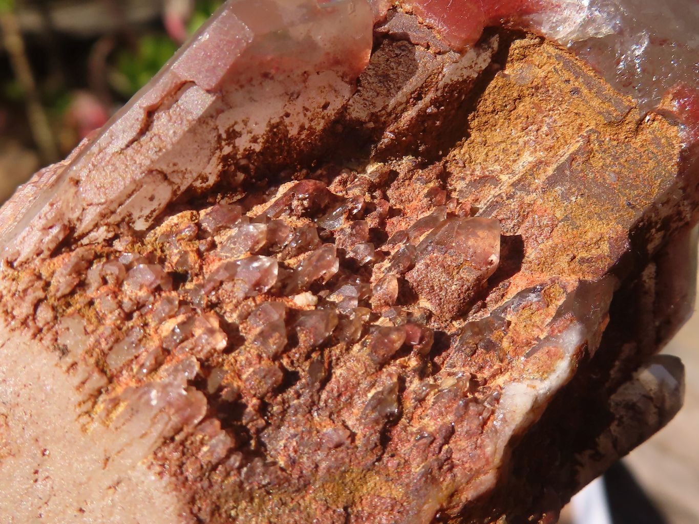 Natural Red Hematoid Phantom Quartz Specimens x 6 From Karoi, Zimbabwe - Toprock Gemstones and Minerals 